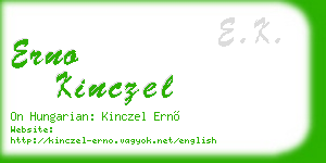 erno kinczel business card